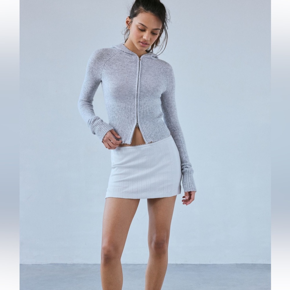 Out From Under URBAN OUTFITTERS Bec Pointelle Knit LowRise Micro Mini Skort
